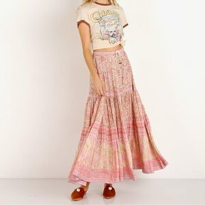 Spell & The Gypsy Poinciana Maxi Skirt in Glitter Pink